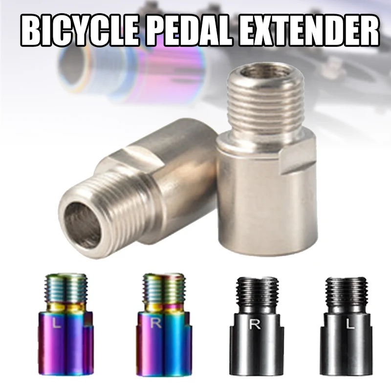 

Bicycle Pedal Extender 1 Pair Steel Bicycle Extended Pedal Spacer with L and R Markings for 9/16 inch Threaded Pedals QW