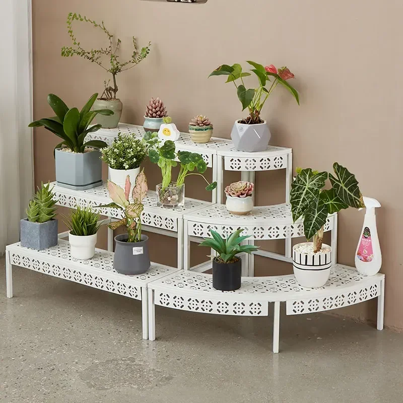 Комнатные Цветочные стеллажи балконы железные ступени от пола до потолка