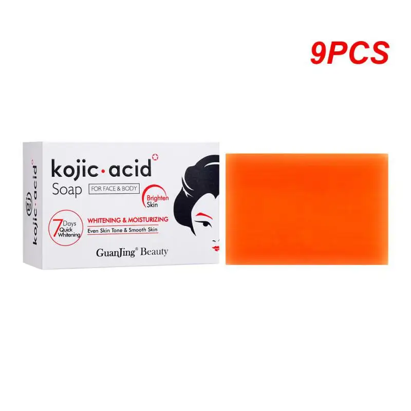 

9PCS Disaar Kojic Acid Soap 120g Fix Dark Spots Brighten Skin Handmade Soap Deep Cleansing Face & Body Moisturizing Soap