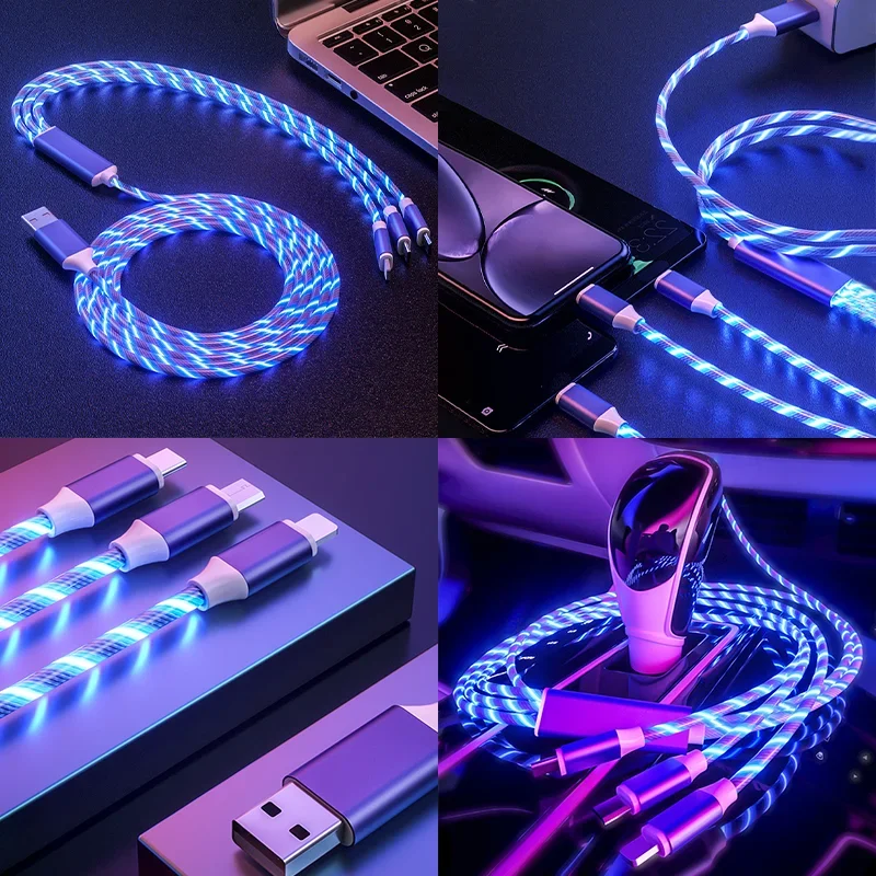 Кабель USB Type-C с подсветкой 3 А