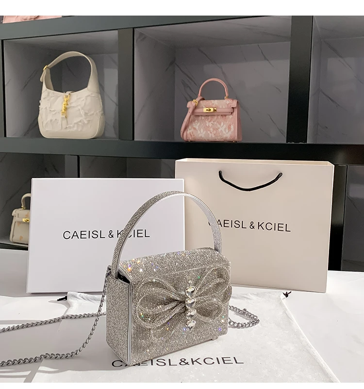 Women's Handbag Luxury Designer Crystal Shiny Rhinestone Diamond Evening Bag Dinner Party Clutch Purse Shoulder Crossbody Bag