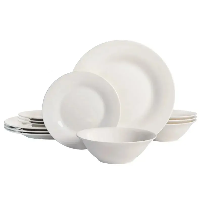 

day Use "12-Piece Durable, Sturdy Ceramic Dinnerware Set - Perfect for Everyday Use"