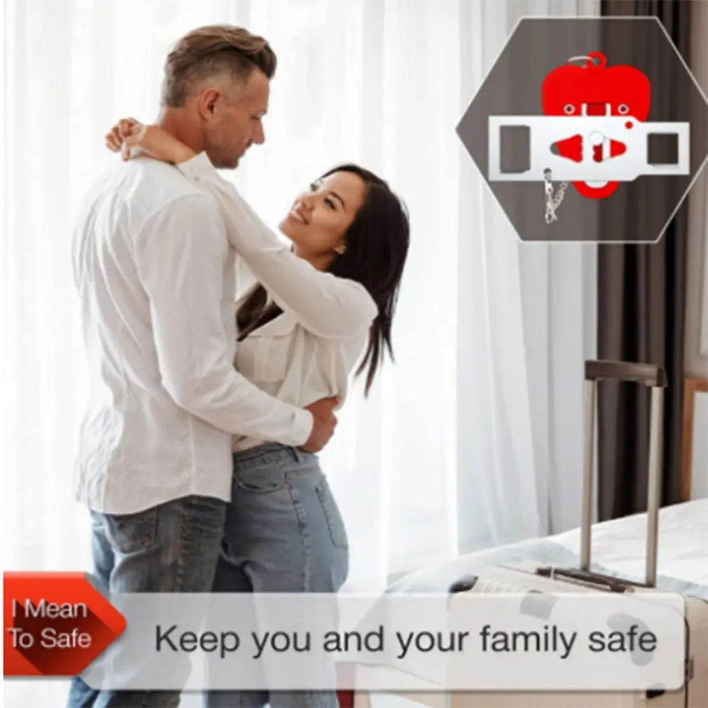 Портативный дверной замок Блокировка двойное отверстие безопасности дверь