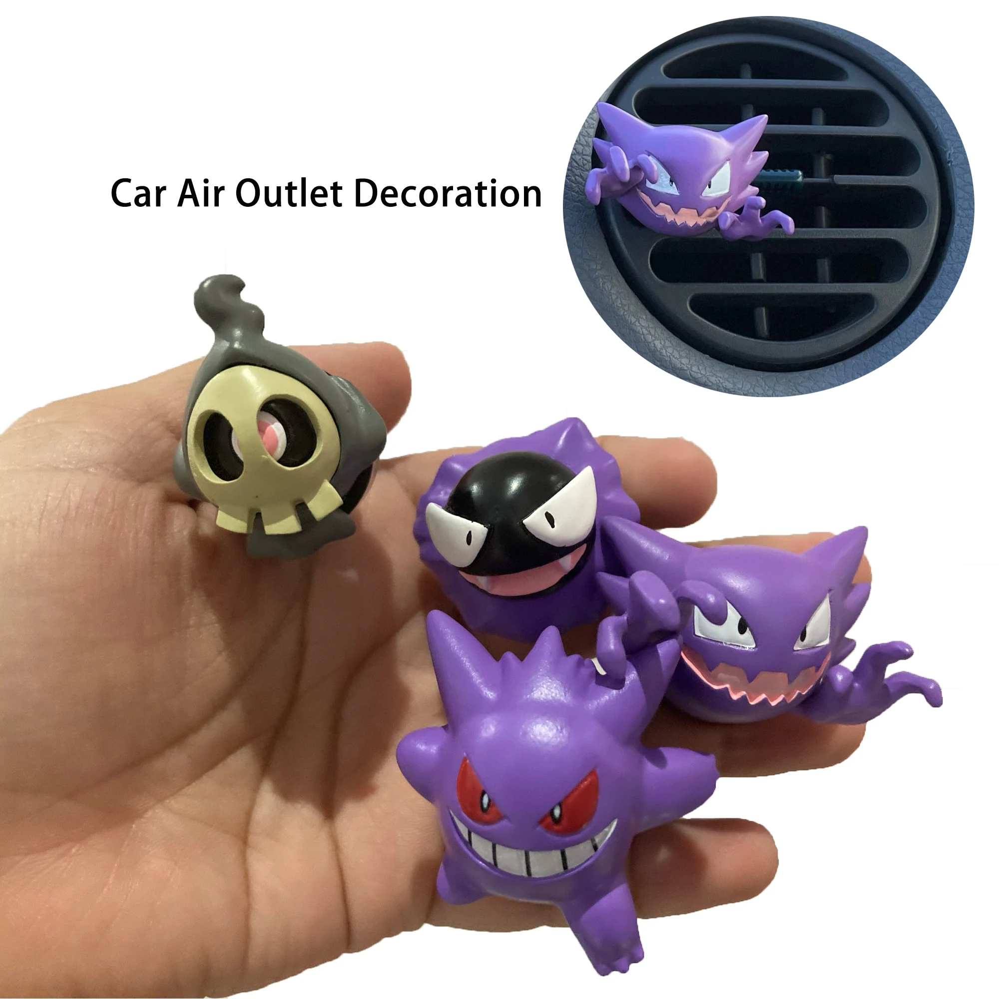 

Pokémon Anime Action Figure Gengar Gastly Misdreavus Haunter Duskull Ghost Car Interior Air Outlet Decoration Kawai Car Ornament