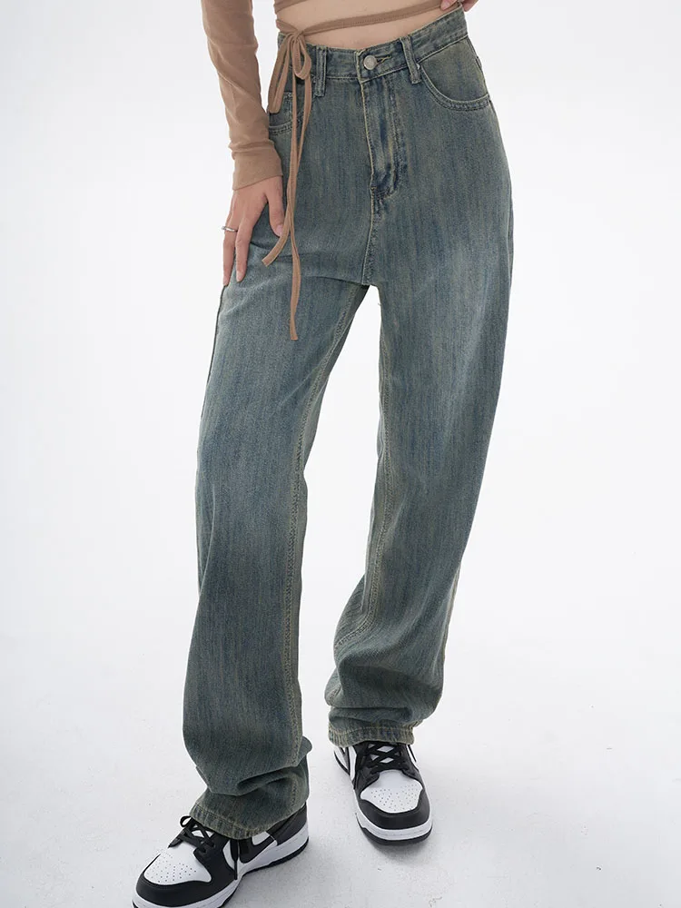 High Waist Jeans Women Baggy Jeans 2022 New Fashion Straight Leg Pants Y2k Denim Trousers Vintage Loose Blue Mom Jeans