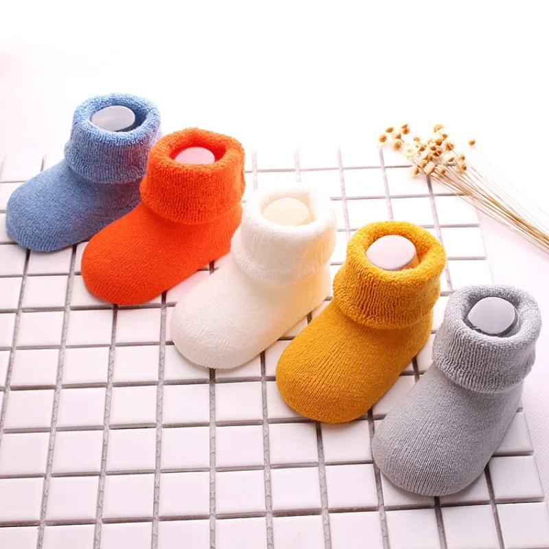 5 комплектов Детские осенне-зимние носки из шерсти и хлопка