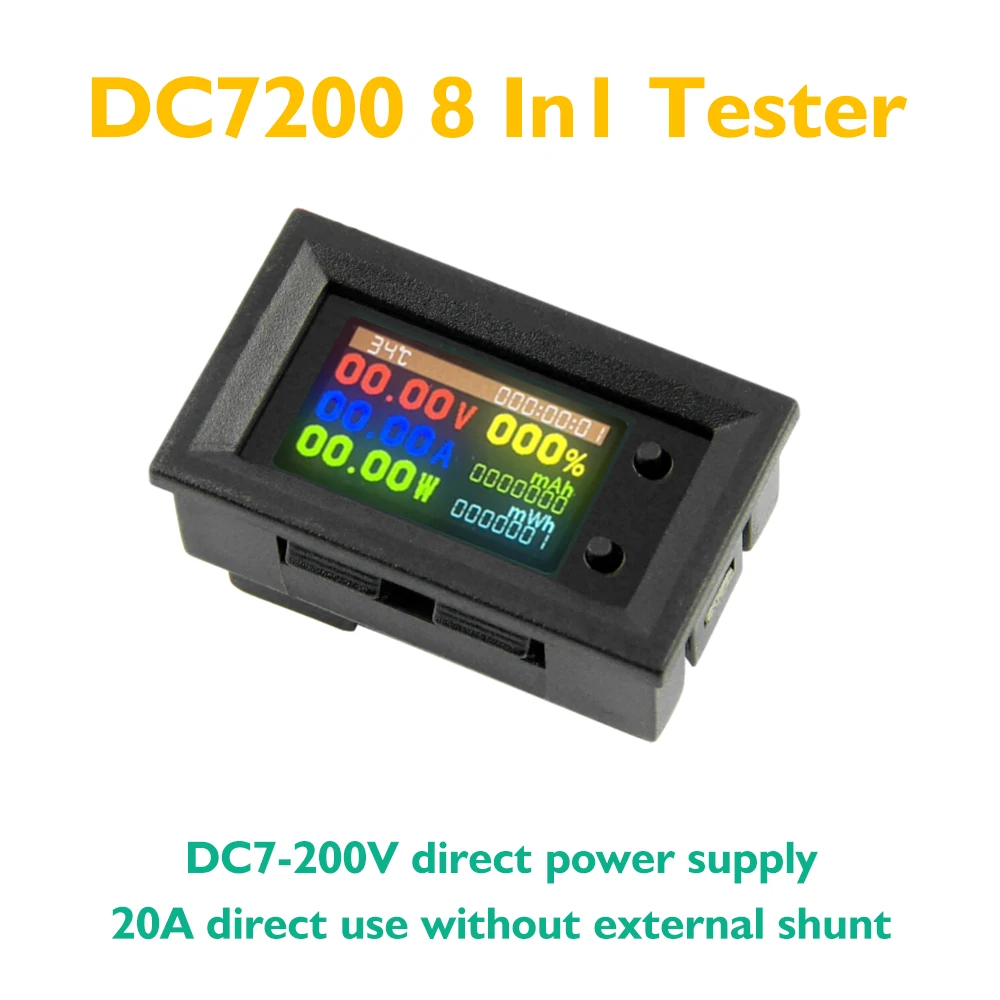 

DC6-30V 20A Digital Power Energy Voltmeter Ammeter Voltage Wattmeter Kwh temperature Meter Electric Energy Frequency Meter 9 in1