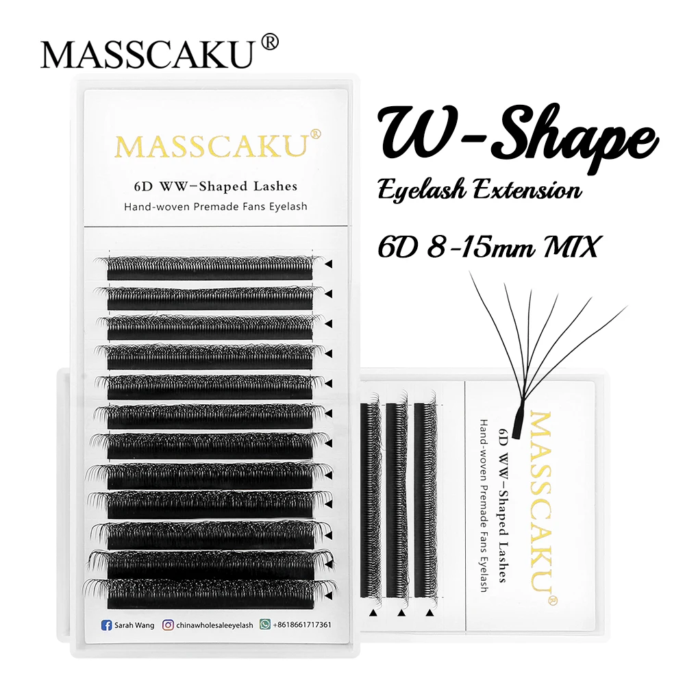 Оптовая продажа MASSCAKU толщиной 0 07 мм 3D 4D 5D 6D W-образные ресницы W Дизайн Наращивание