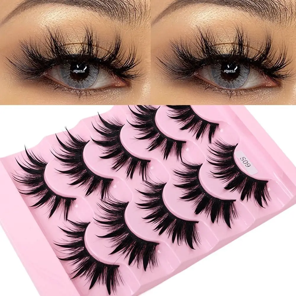 

Makeup Tools Extension Handmade Craft Thick Long Thai Wet Eyelashes Wispy Fluffy 3D Faux Mink Eyelashes False Eyelashes