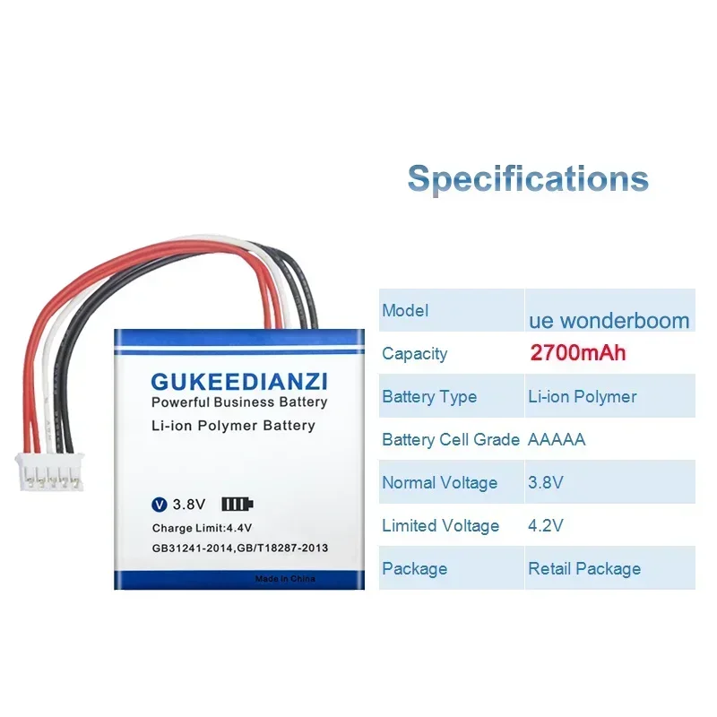 Аккумуляторная батарея 2700 мАч для Logitech UE WONDERBOOM 1 2 3 Bluetooth-динамик 360 °