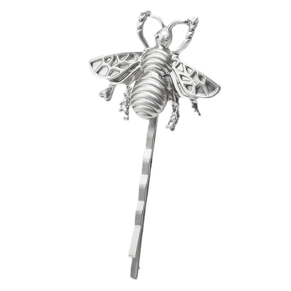 Модная заколка для волос девушек изящная серебряная Золотая Пчела Шпилька с