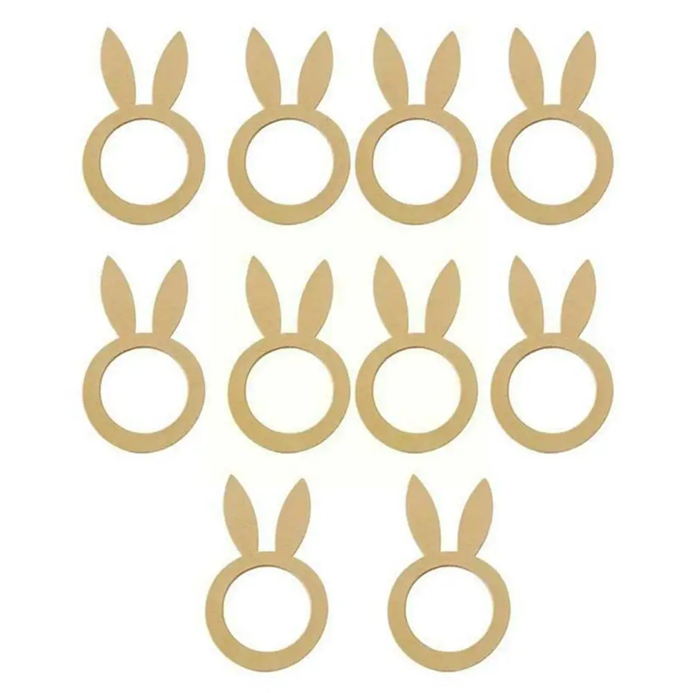

Креативный держатель для салфеток в виде кролика, кольцо, деревянное пасхальное украшение для домашней вечеринки, украшения для обеденного...