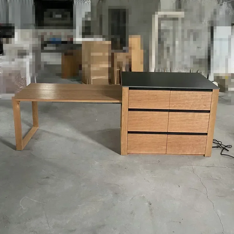 Кухонный кухонный остров из массива дерева каменная плита барный шкаф средний