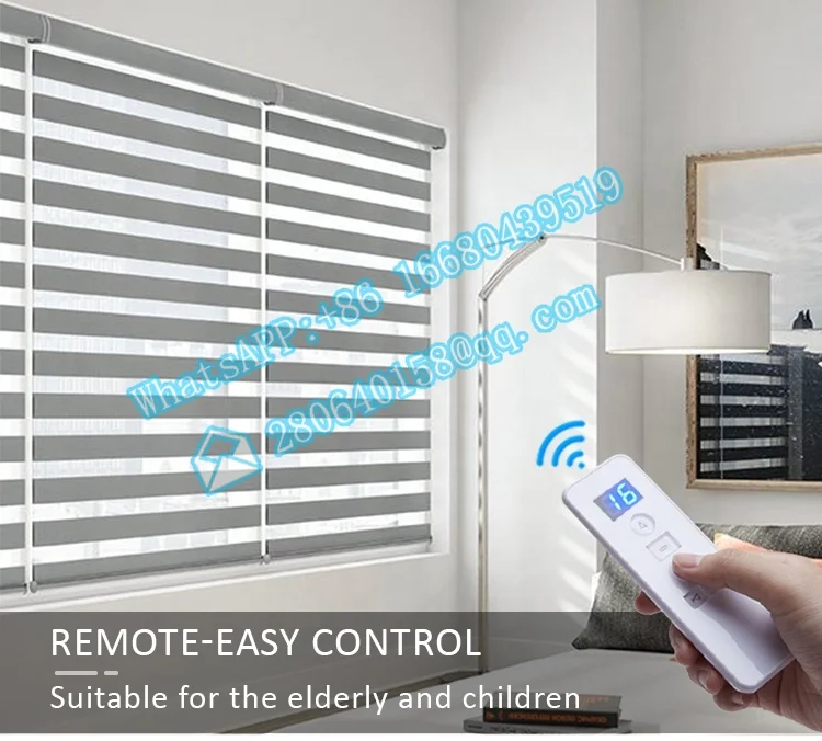For Home Electric Day And Night Auto Solar Panel Window Shade Curtains Smart Zebra Motorized Blinds Automatic Zebra Blind