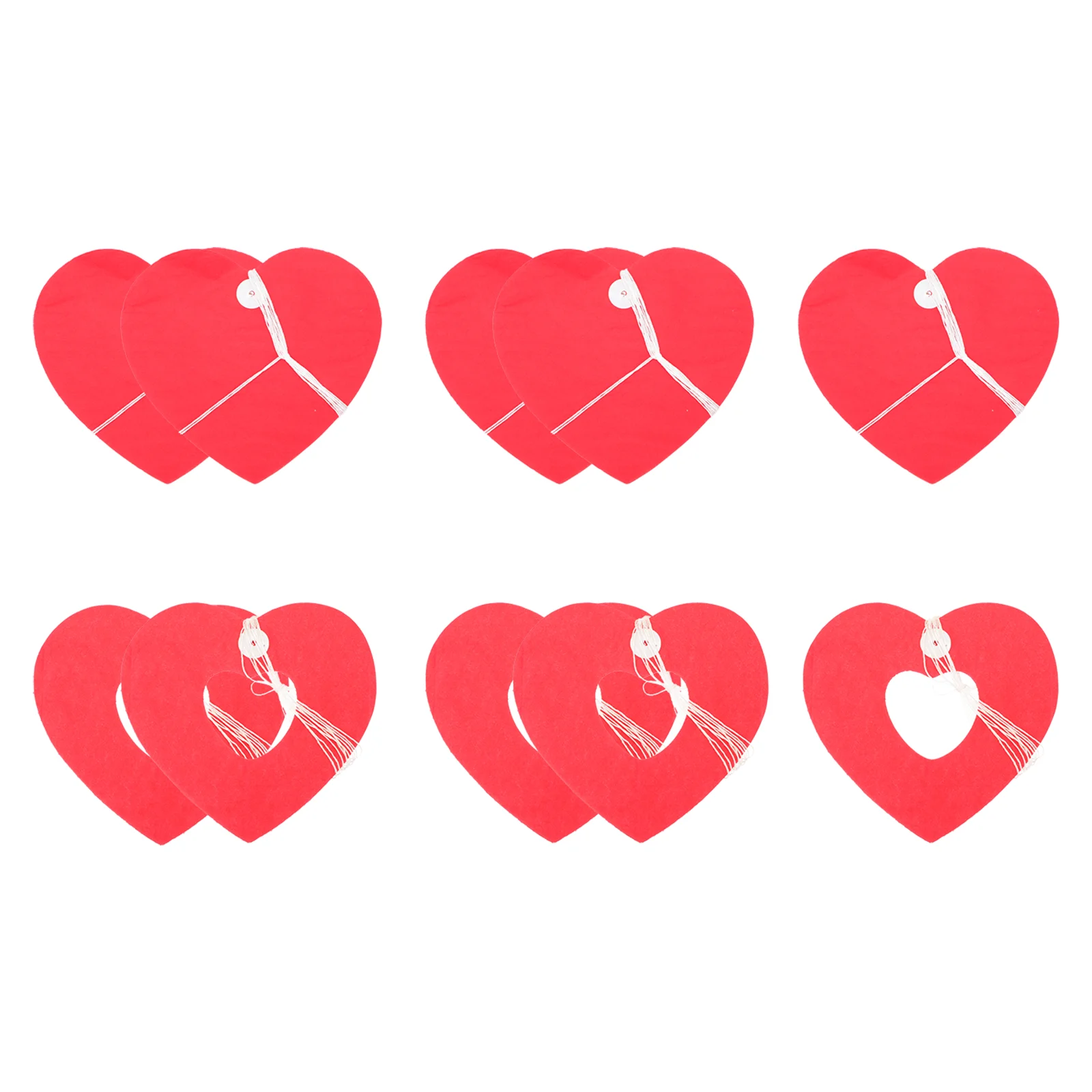 

10pcs Heart Shaped Bunting Pendant Simple Romantic Scene Decor Valentine's Day Pendant