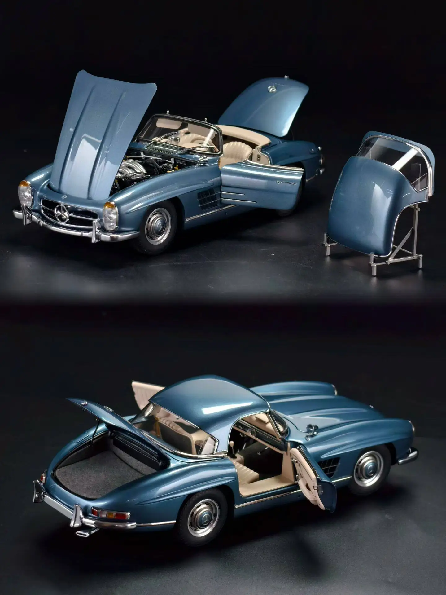 Фото Модель автомобиля CMC 1:18 300SL W198, имитационная, лимитированная серия, полностью открывающаяся, из металлического сплава, статическая, игрушка-подарок №1