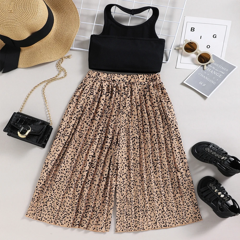 Летние детские костюмы для девочек YOYOXIU топ из полиэстера в активном стиле бриджи