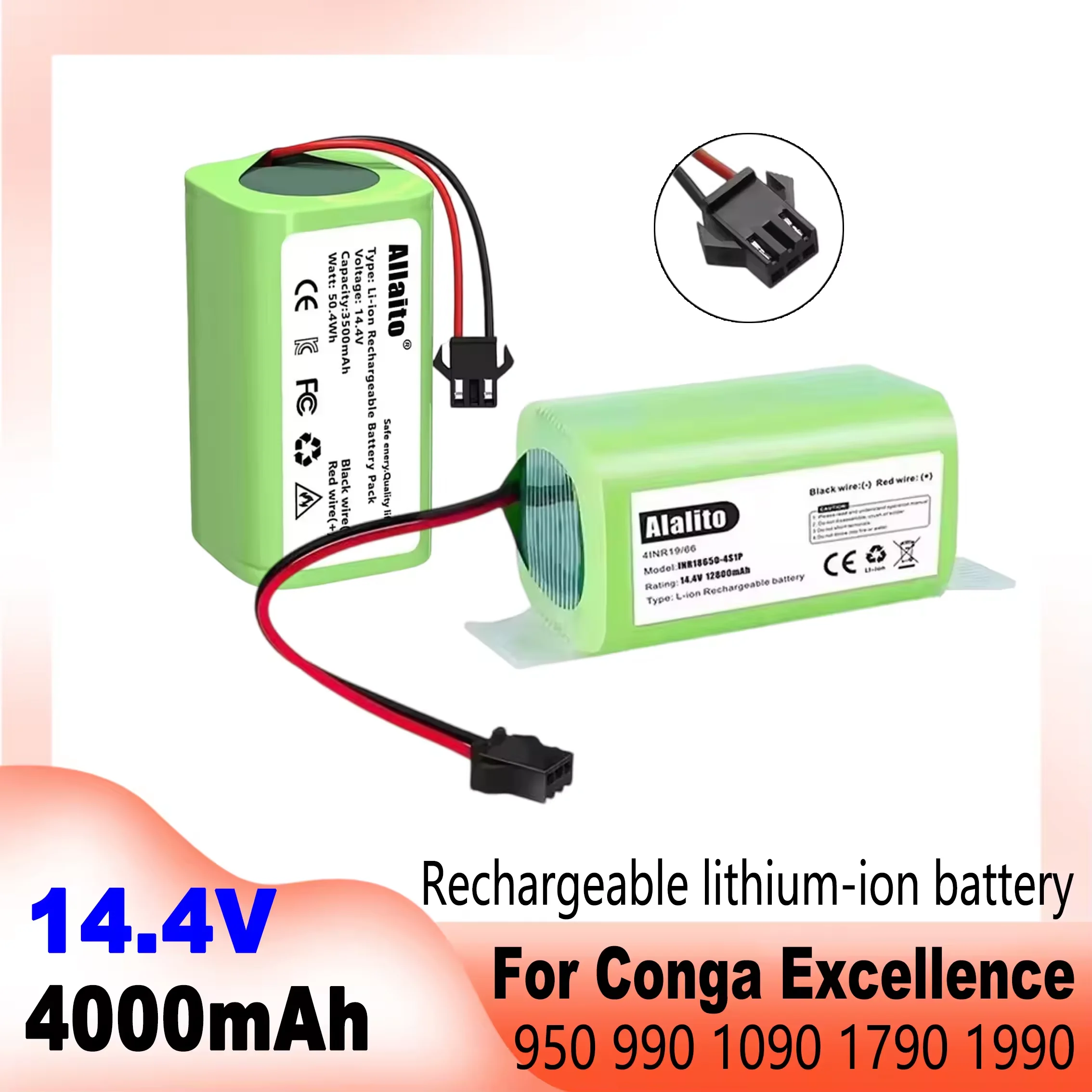Фото Сменная батарея 14.4V 6800mAh для Conga 990 1090, Tesvor X500, Ecovacs Deebot N79 N79S DN622, Eufy RoboVac 11 11S, RoboVac 30 №2