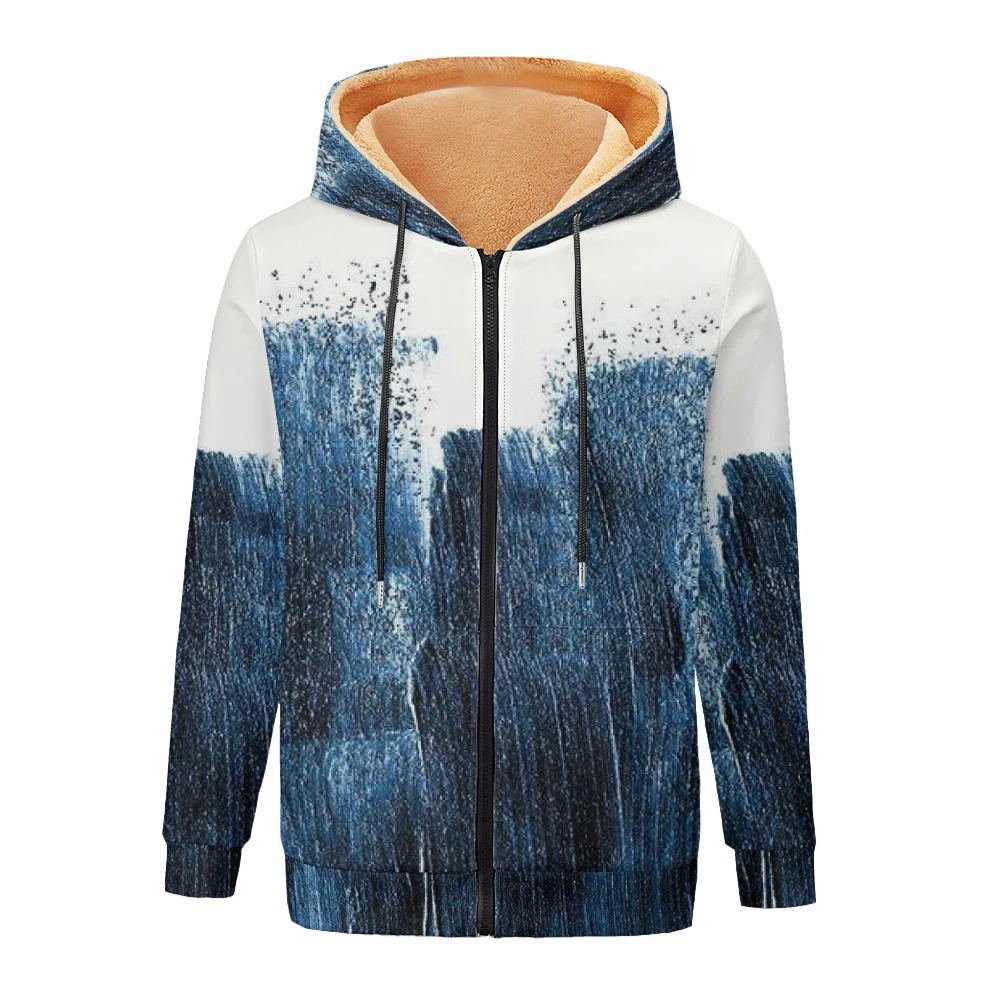 Женская толстая куртка с капюшоном карманное пальто на молнии принтом граффити