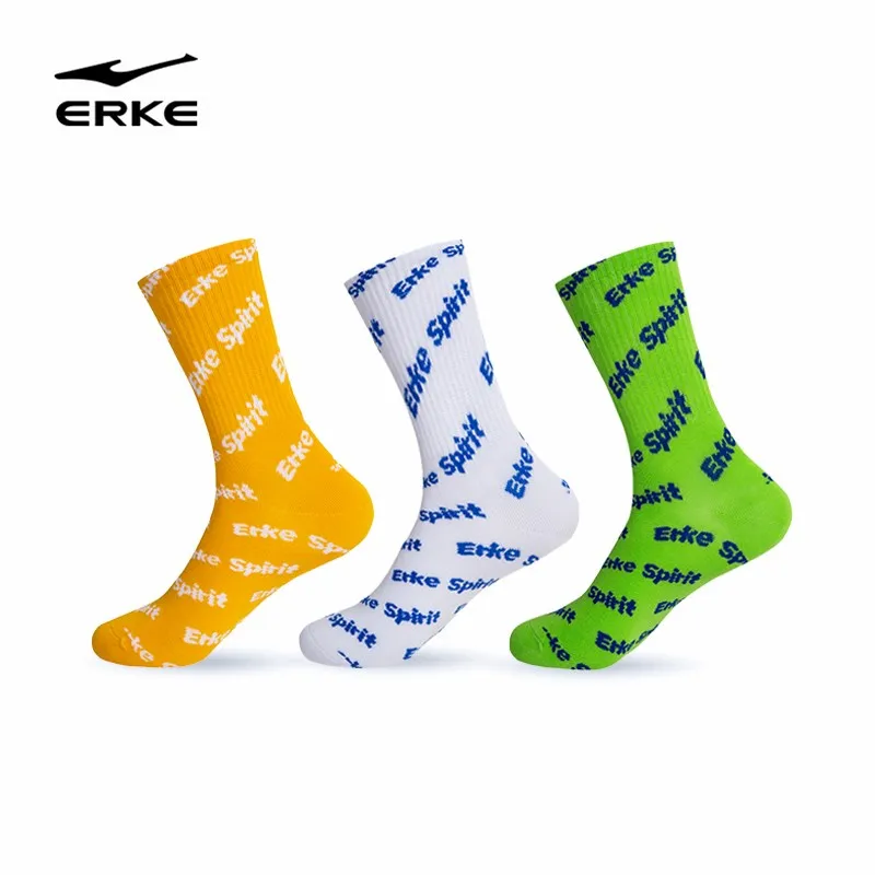 

[3 pairs] Hongxing Erke Sports Socks for Men Autumn and Winter, Gaobang College Style Socks for Men
