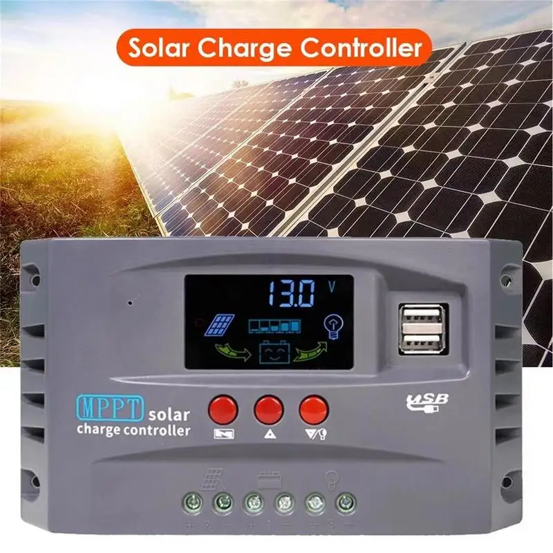 

Контроллер заряда солнечной батареи Mppt контроллер для солнечной панели s интеллектуальный регулятор батареи солнечной панели с двойным USB портом авто