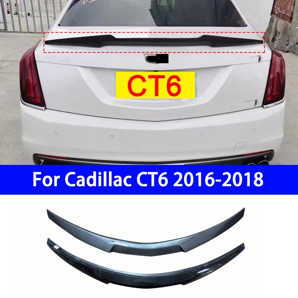 Подходят для Cadillac CT6 2016-2018 задние крылья из углеродного волокна задний спойлер