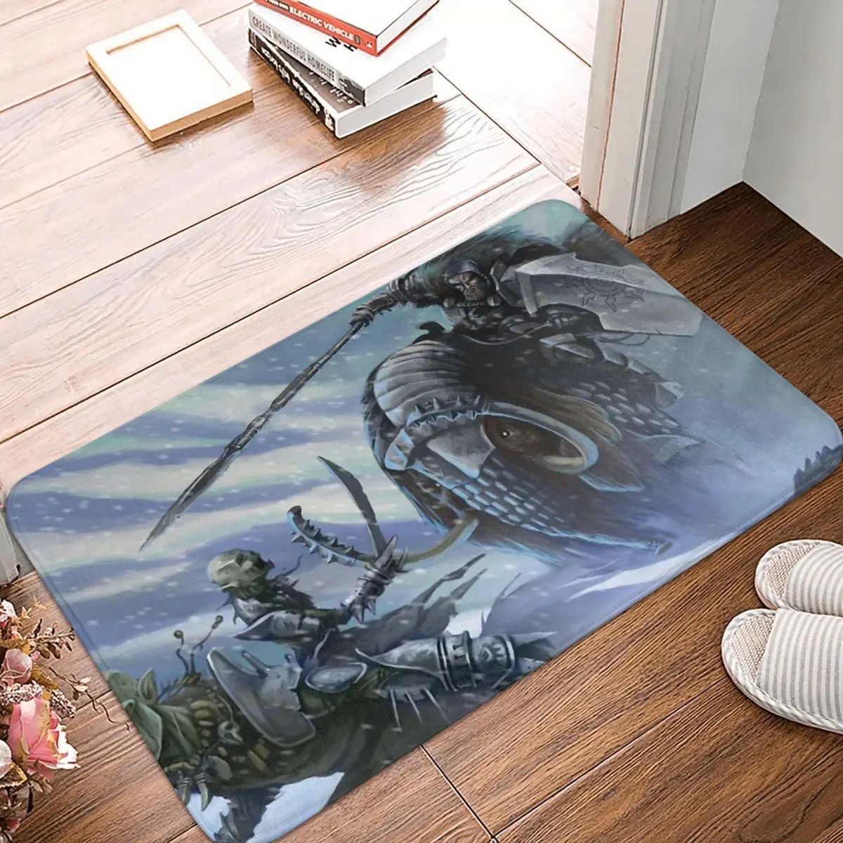 

Коврик для ванной с изображением ящериц и воинов, целестических сферы