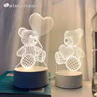 Романтическая любовь 3D лампа в форме сердца воздушный шар акриловый светодиодный ночник декоративный Настольный светильник День Святого Валентина возлюбленной жене подарок