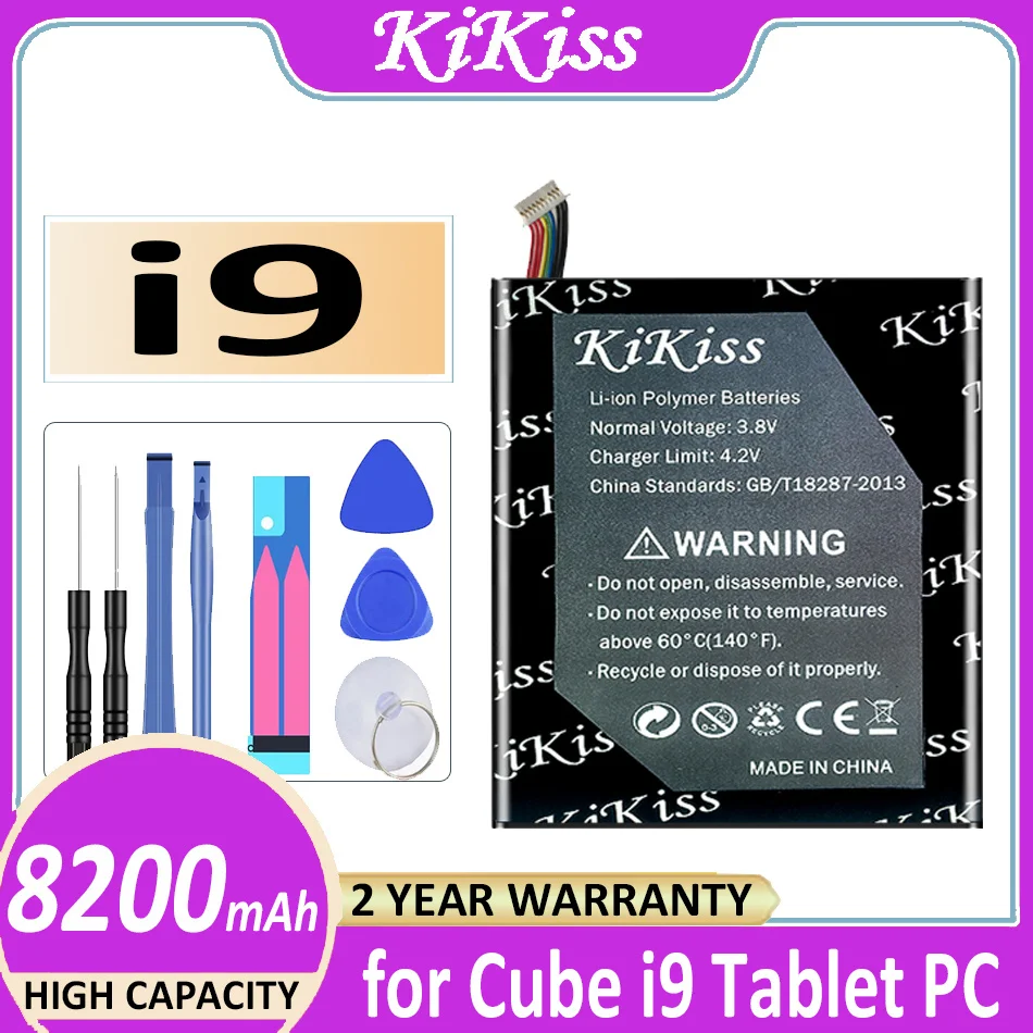 

Original KiKiss Battery i 9 (2877167 10 nine) 8200mAh for Cube i9 Tablet PC 2877167 W/10 Lines + Plug Bateria