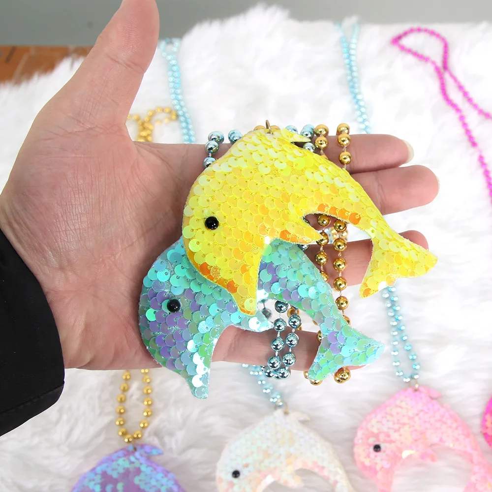 Ожерелье серии Ocean на тему русалки с подвеской в виде дельфина красочная цепочка