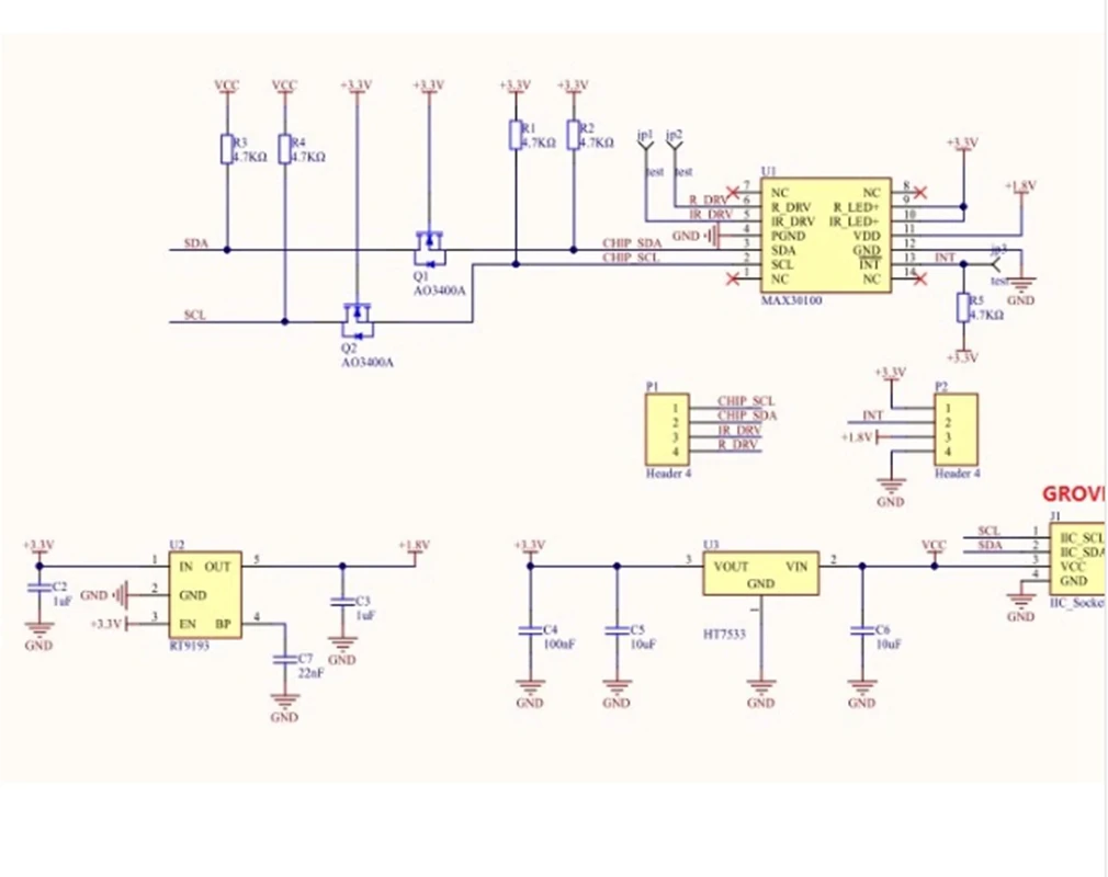 Блок сердечного ритма M5Stack MAX30100 модуль датчика и кислорода в крови I2C