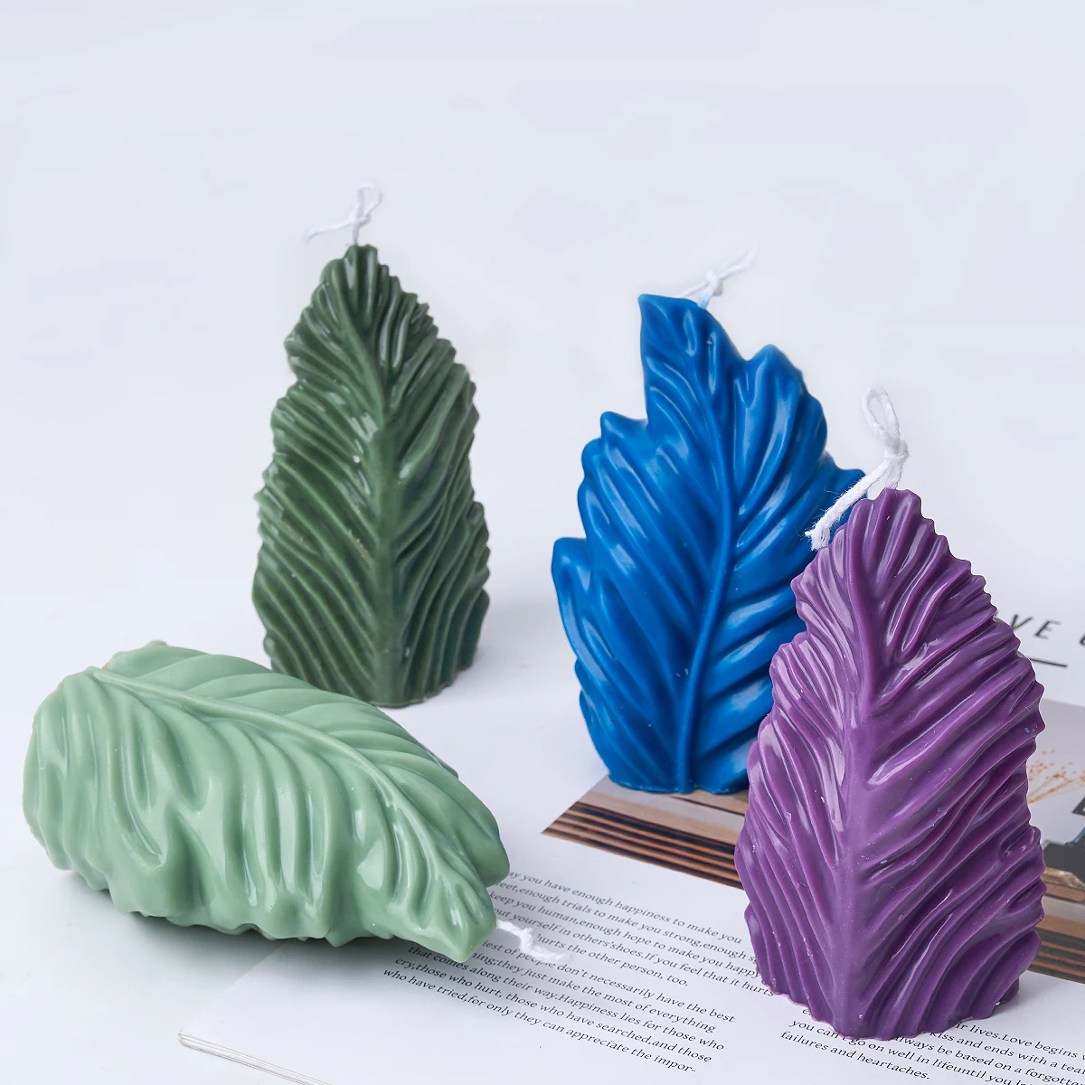 Силиконовая форма в виде листа для свечи сделай сам ручная работа Геометрическая