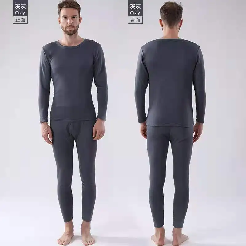 Thermal Underwear Set for Men Soft Long Johns Set Fleece Lined Base Layer Skiing Winter Top Bottom Thermal Shirt Pajamas Set