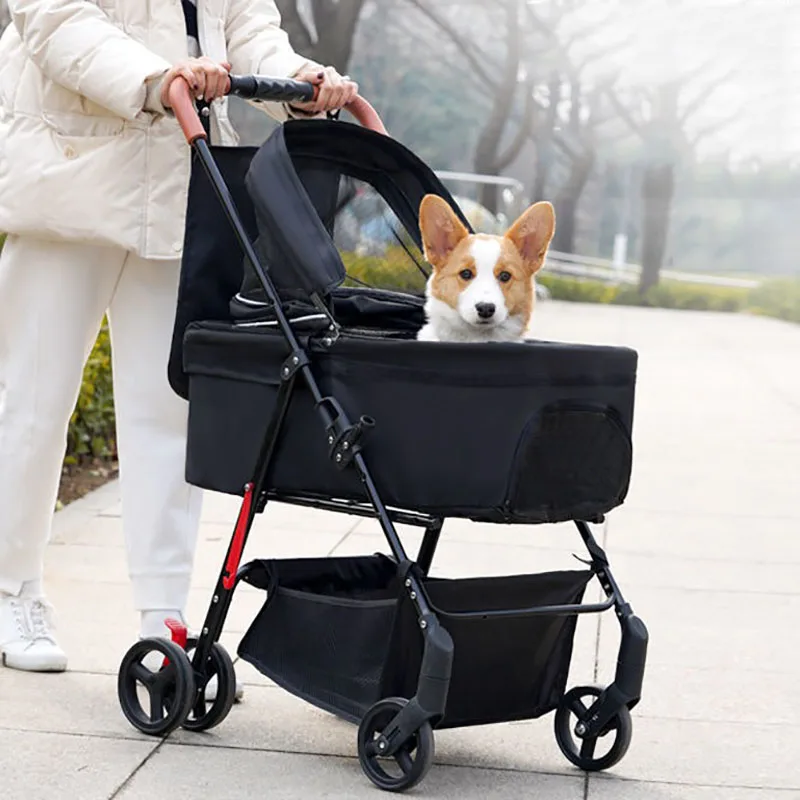 

Detachable Dog Cart with Wheels, Large Dog Stroller, Outdoor Pet Cart, Cat Strollers for Animals, Big Wheels, Animal Cart