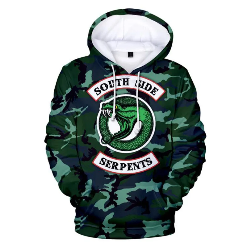 

Riverdale South Side Serpents 3D Men Hoodie Pullovers Sweatshirts Male Sudadera Hombre Jughead Jones Archie Andrews Winter