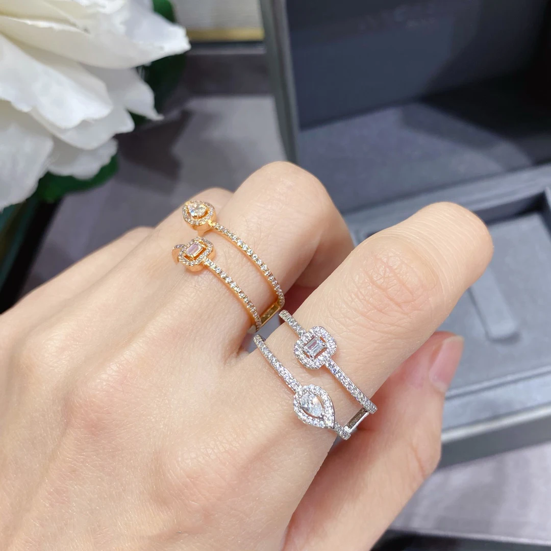 

Женское кольцо из серебра 925 пробы, с V-образным вырезом