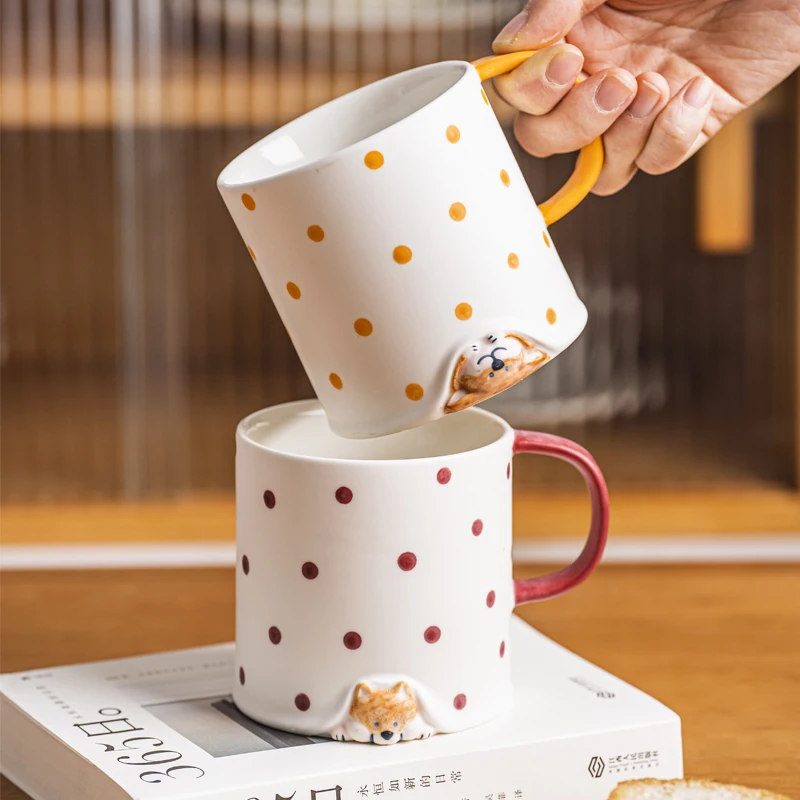 

Мультяшная стерео кружка Сиба-ину керамическая креативная матовая кружка для молочного завтрака с собакой