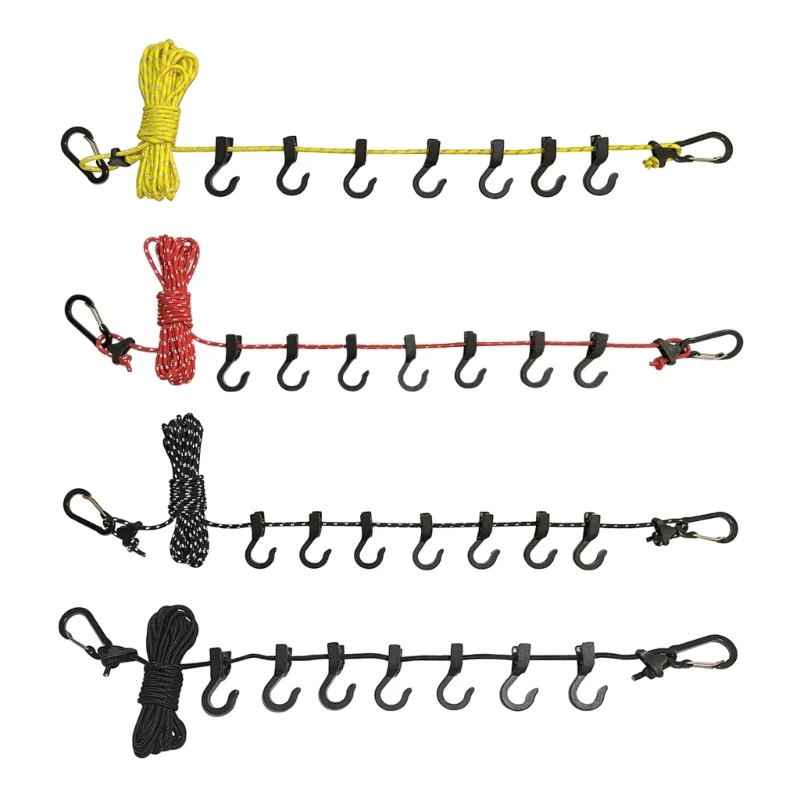 

Travel Retractable Clothesline with 7pcs Non-slip Buckle Clothes Laundry Drying