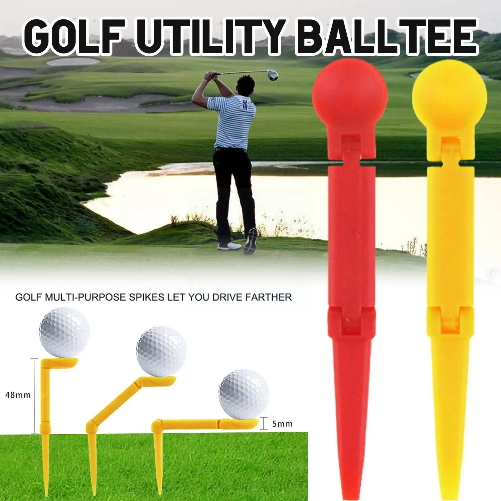 

1Pcs Upgrade Unbreakable Rotatable Foldable Plastic Golf TeesReduce Friction Side Spin Tee for Golfing Practice A3P3