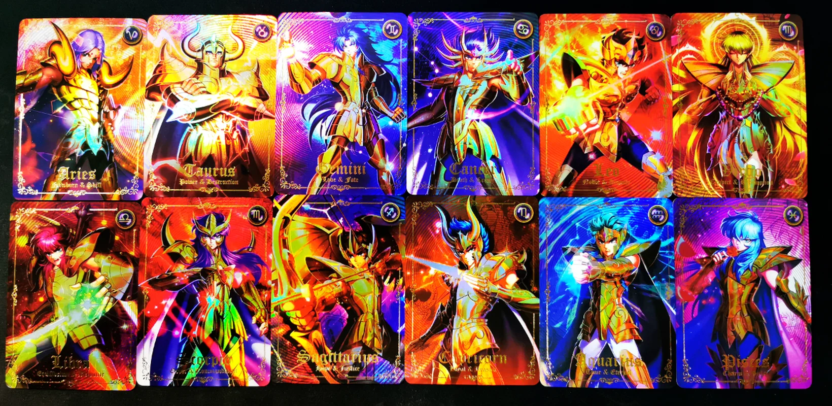 

12pcs/set Saint Seiya Twelve Gold Big Move Close Shot Golden Zodiac Toys Hobbies Hobby Collectibles Game Anime Collection Cards