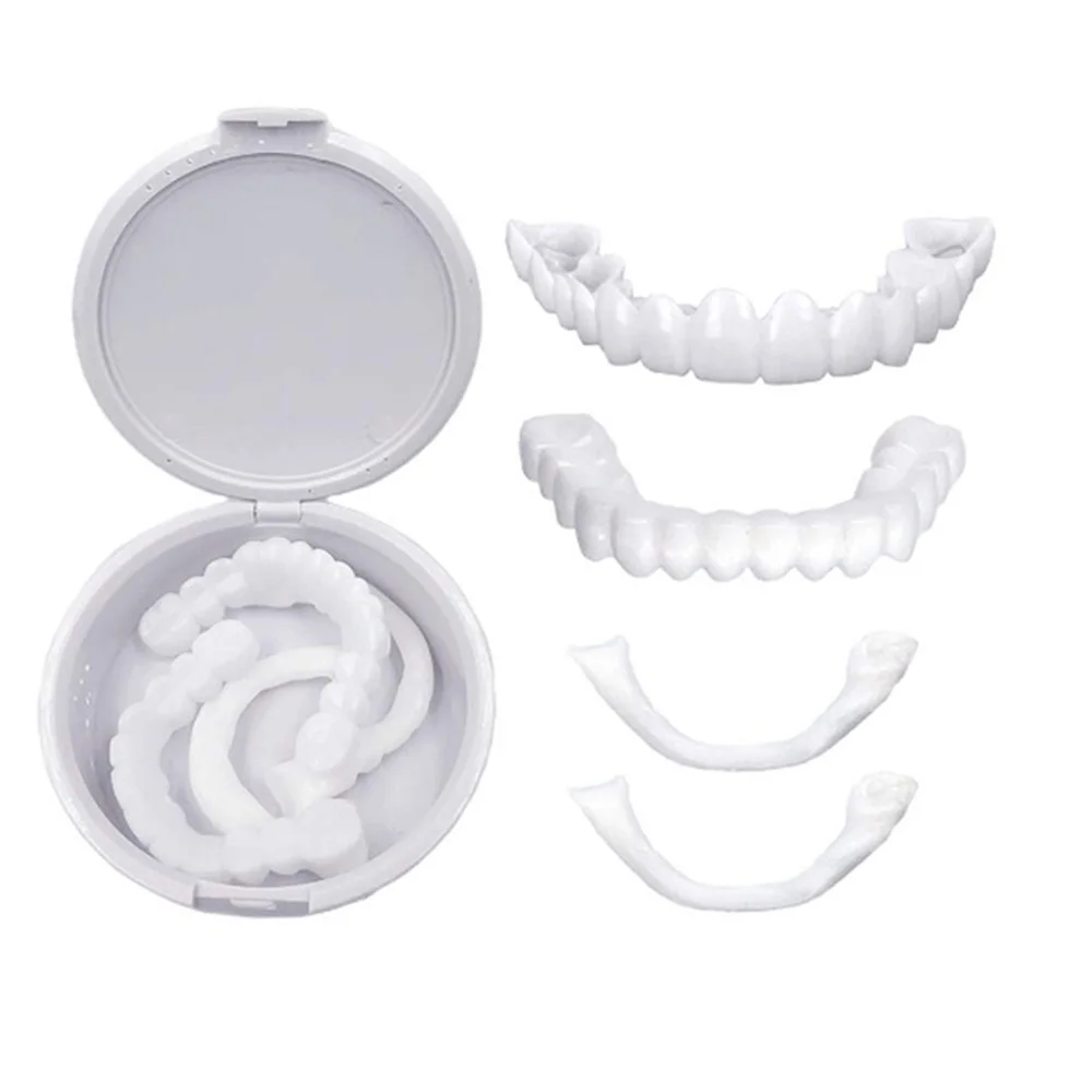 

Good Quality Second-generation Gel Silica Material Temporary Upper Lower Teeth Simulation Cover Whitening Set False Fake Tooth