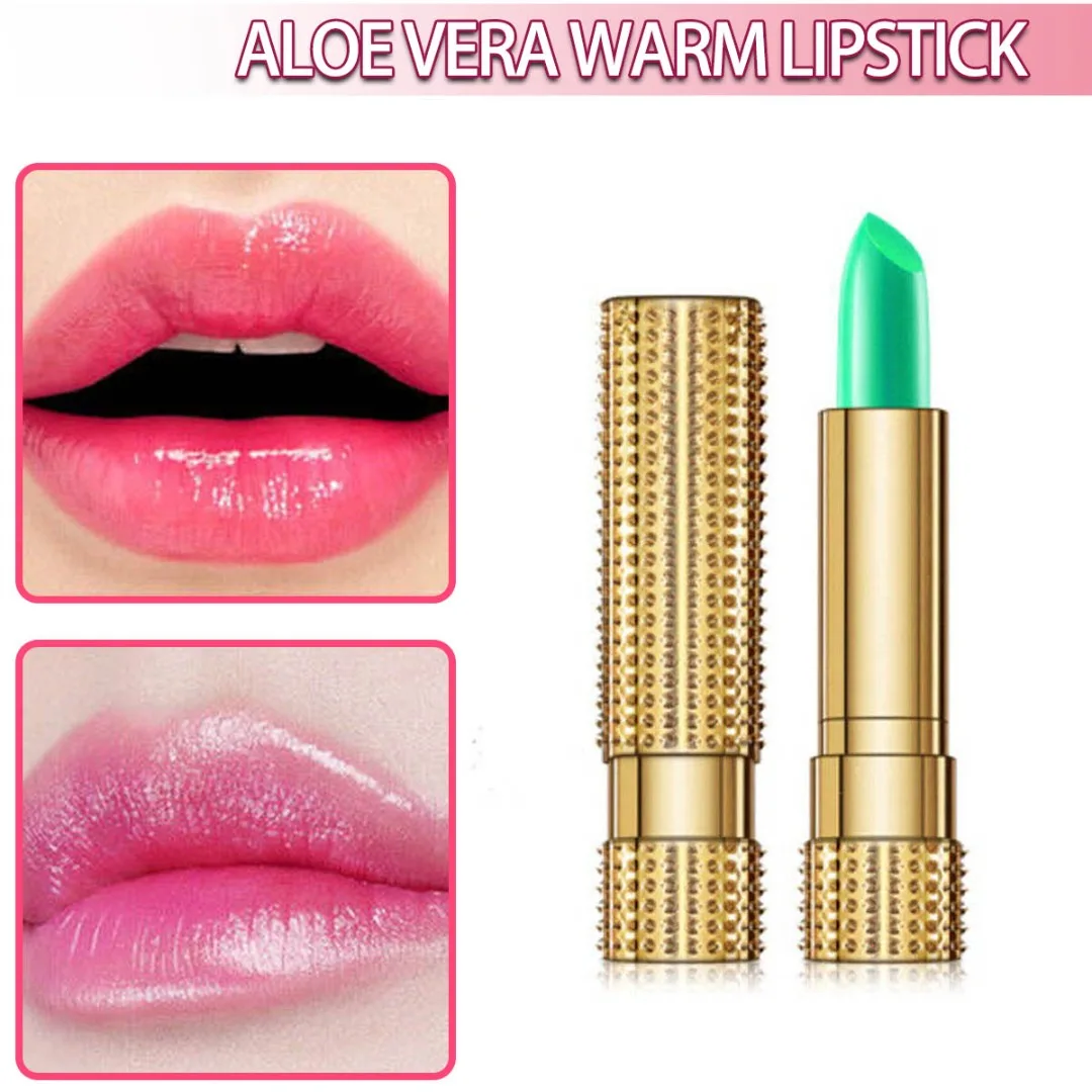 

Aloe Vera Lipstick Lip Balm Colour Changing Lip Moisturizer Pink Moisturizing Lip Care Waterproof Long Lasting Lips Makeup