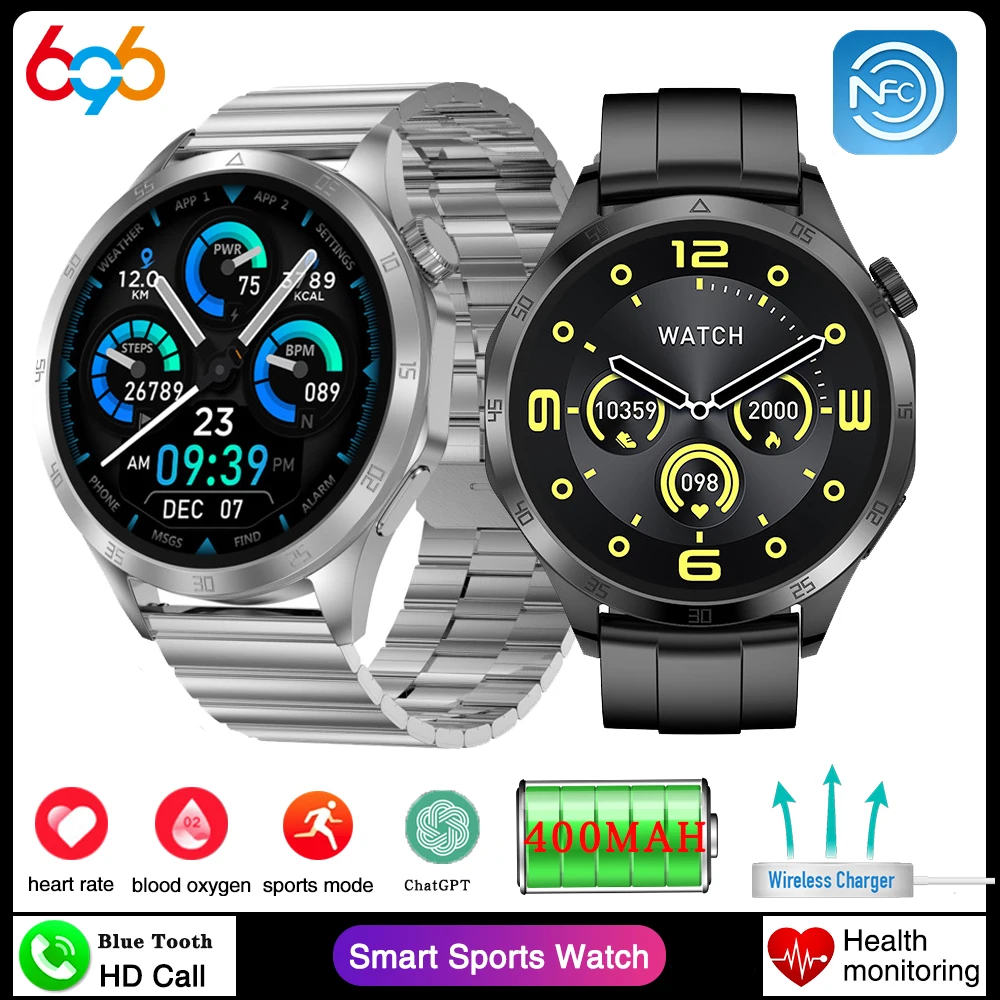 696 Спортивные мужские умные часы для фитнеса Chatgpt Blue Tooth Call Games 24-часовые здоровья с