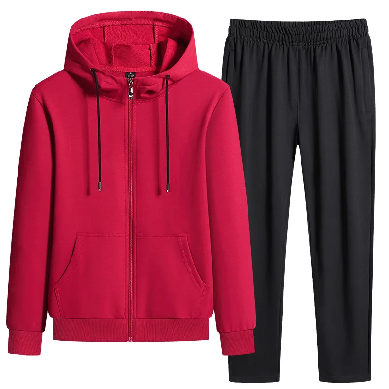 2023 New Men's Clothing Spring and Autumn Sports Suit Men's Casual Running Suit Pants Cardigan Hooded Top Two-piece Set