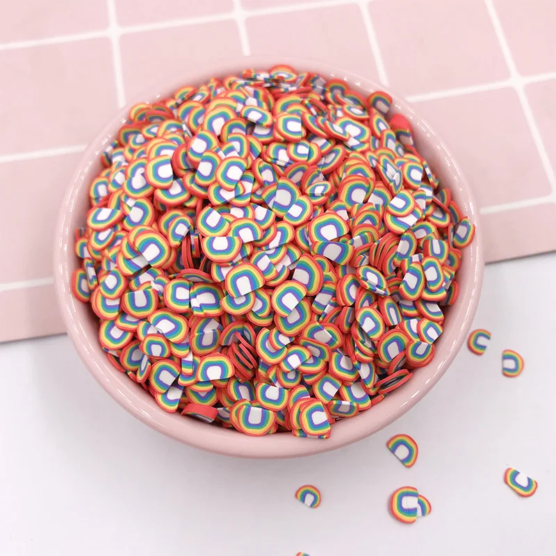 50 звёзд, милые 3d-ломтики радуги, украшения для ногтевого дизайна, полимерная глина «сделай сам», полимерная глина для рукоделия, MiniCraft, аксессуары для телефона: 5 мм