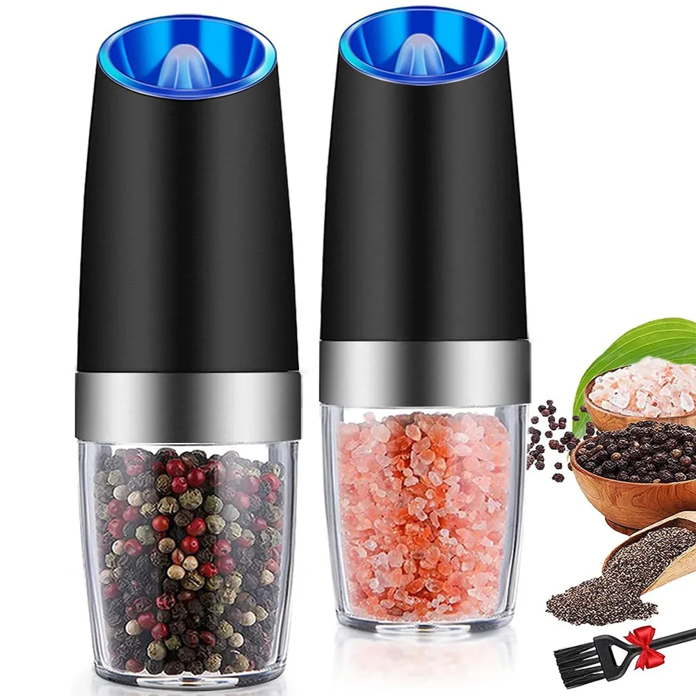 

Lectric Automatic Salt and Pepper Grinder Gravity Spice Mill Adjustable Spices Grinder with LED Light Kitchen Tools Gadgets