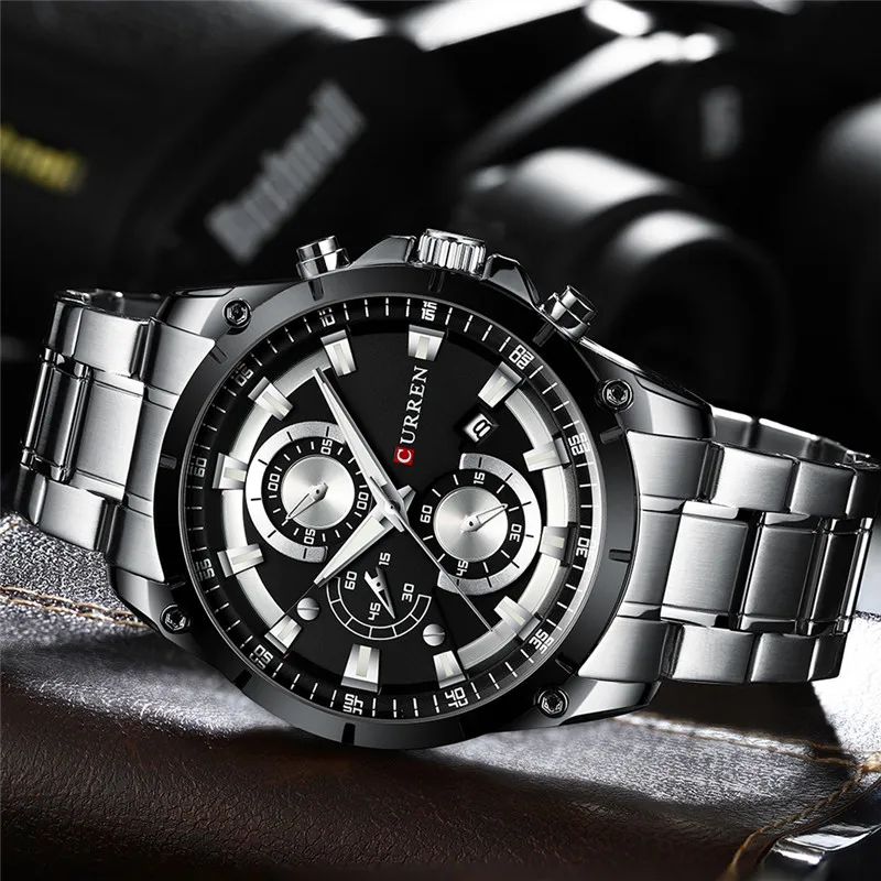 Часы наручные CURREN Мужские с хронографом спортивные армейские брендовые