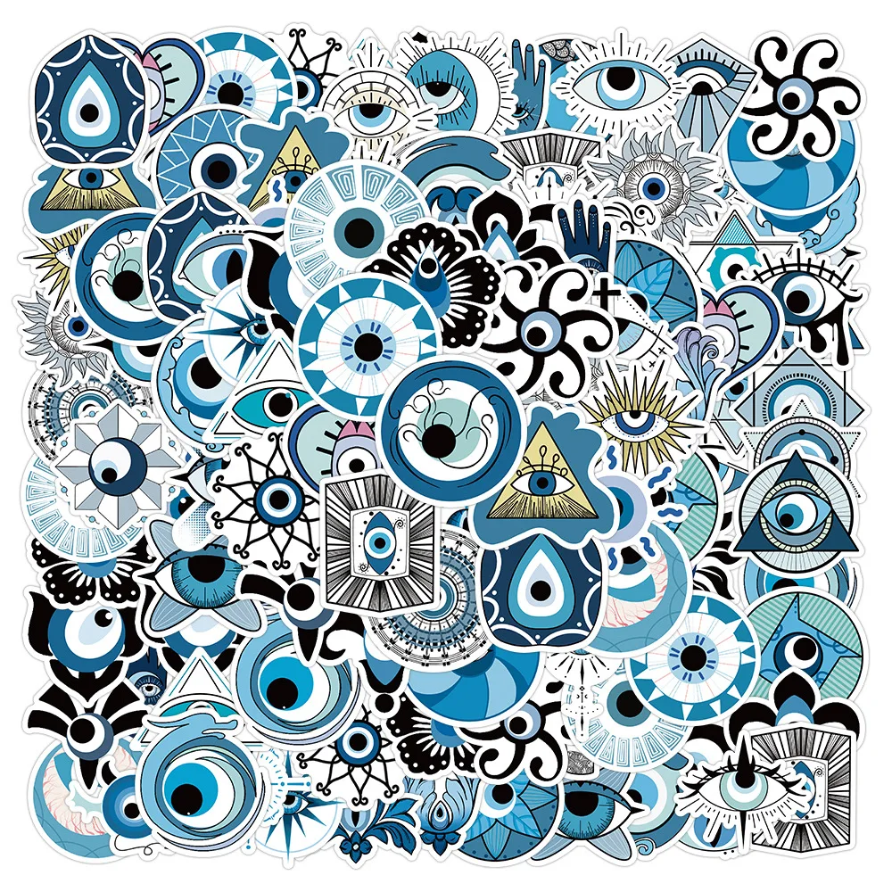 

10/30/60PCS Horror Blue Evil Eye Cartoon Stickers Decoration Suitcase Scrapbooking Phone Laptop Stationery Cool Kid Toy Sticker