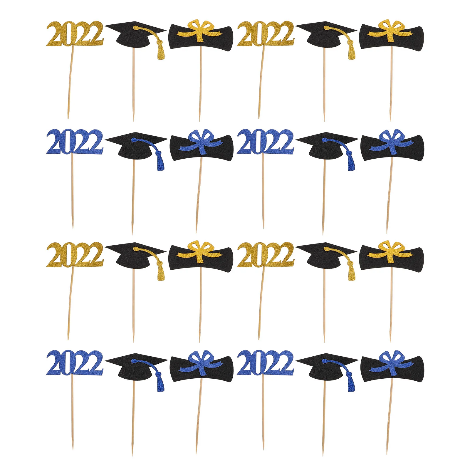 

24pcs Graduation Theme Cupcake Topper Graduation Party Cake Topper Cake Decor