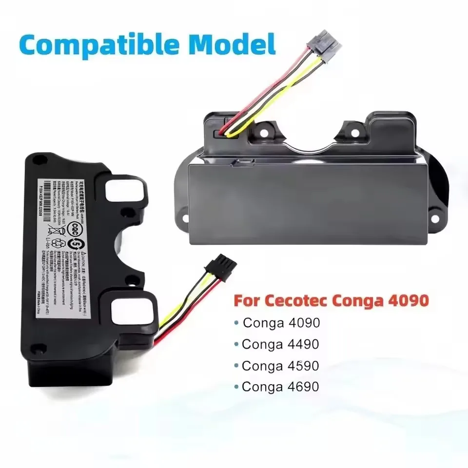 Фото Для робота-пылесоса CECOTEC CONGA 4090 4490 4590 4690, литиевая батарея 14,4 В 5600 мАч, быстрая доставка №2